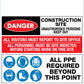Construction Site Entry Logo and Danger Details Sign