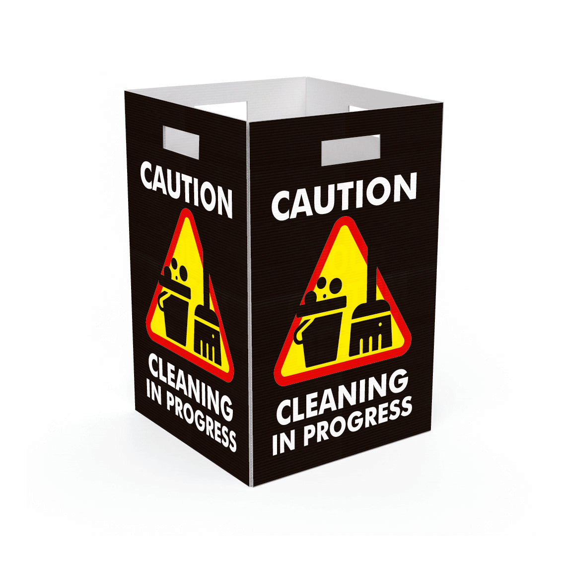 Caution Cleaning In Progress Black - Corflute Box Sign