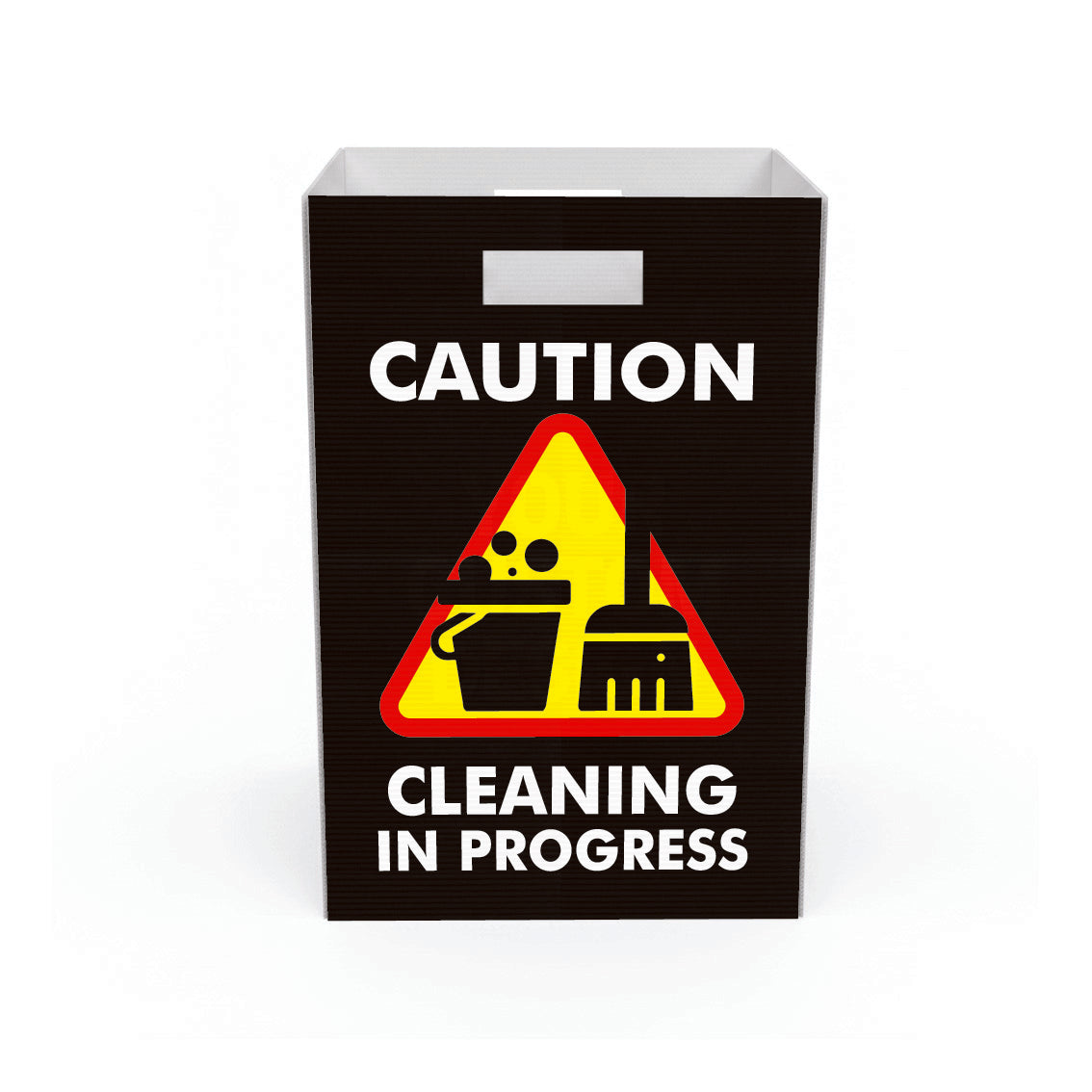Caution Cleaning In Progress Black - Corflute Box Sign