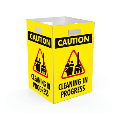 Caution Cleaning In Progress Yellow -  Corflute Box Sign