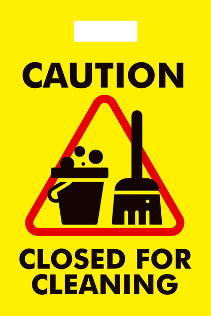 Caution Closed For Cleaning - Corflute Box Sign