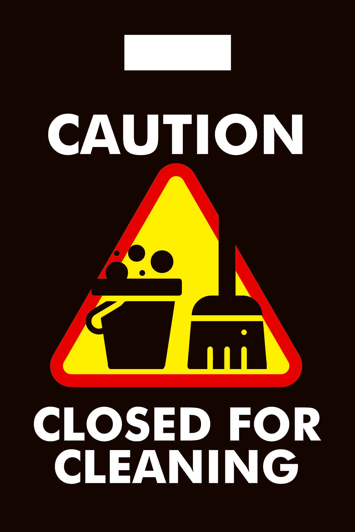 Caution Closed For Cleaning Black - Corflute Box Sign