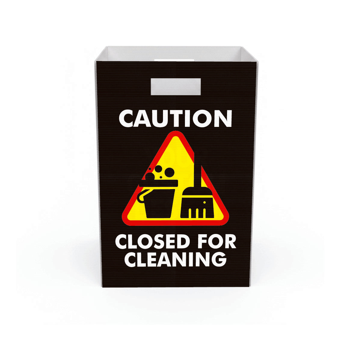 Caution Closed For Cleaning Black - Corflute Box Sign