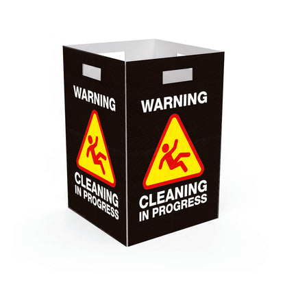 Warning Cleaning In Progress Black - Corflute Box Sign