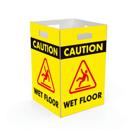Caution Wet Floor Red - Corflute Box Sign