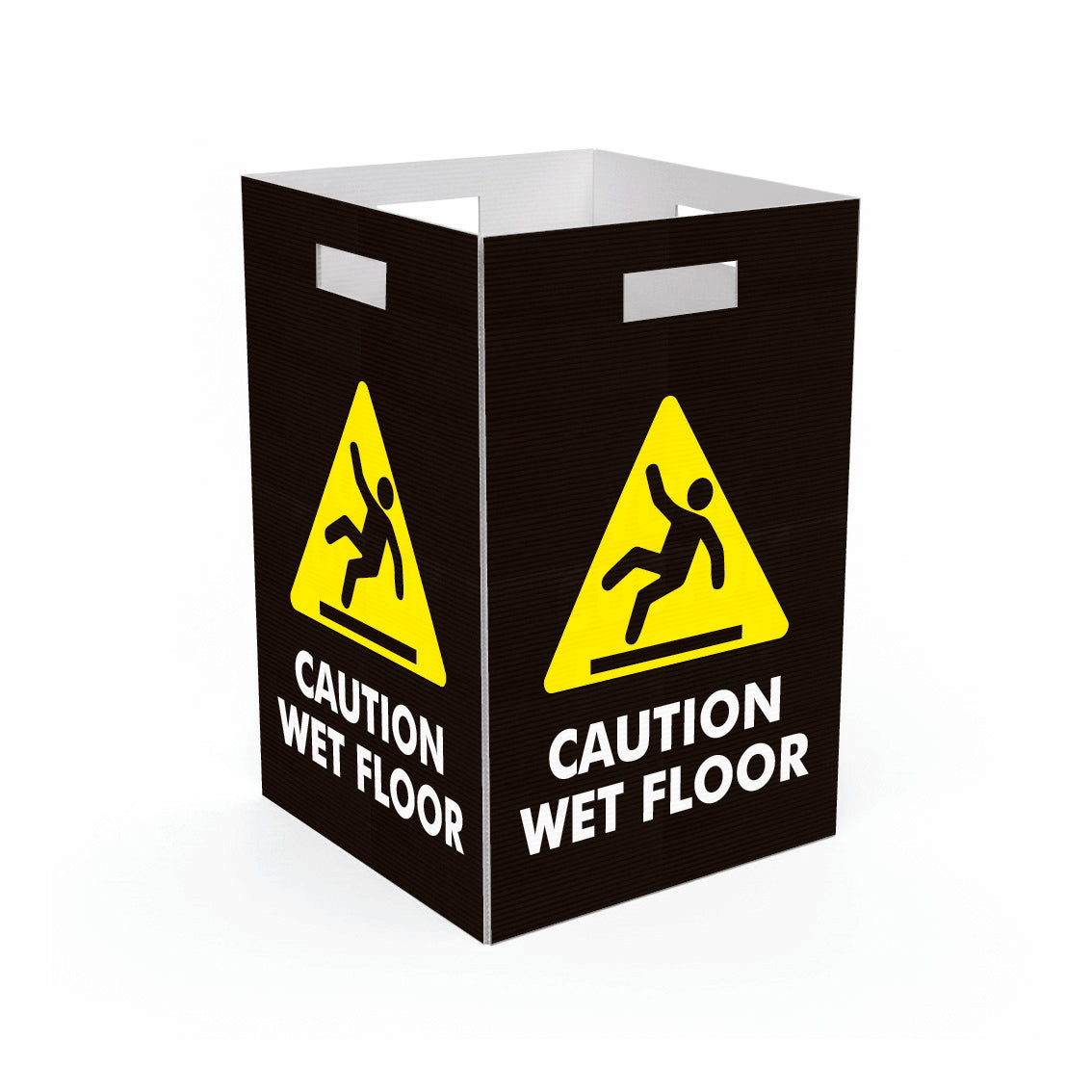Caution Wet Floor Black - Black - Corflute Box Sign