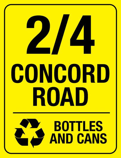 Custom Address & Bottles and Cans Wheelie Bin Stickers