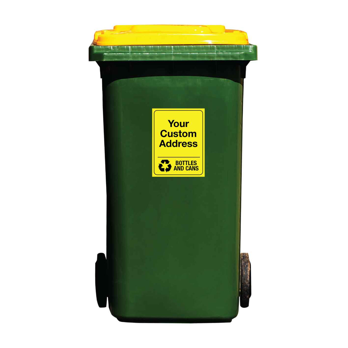 Custom Address & Bottles and Cans Wheelie Bin Stickers