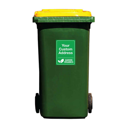 Custom Address & Garden Organics Wheelie Bin Stickers
