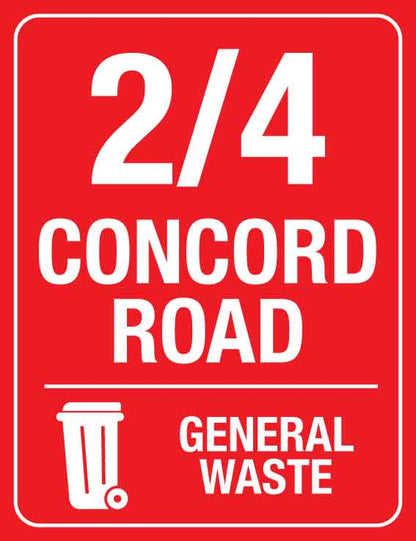 Custom Address & General Waste Wheelie Bin Stickers