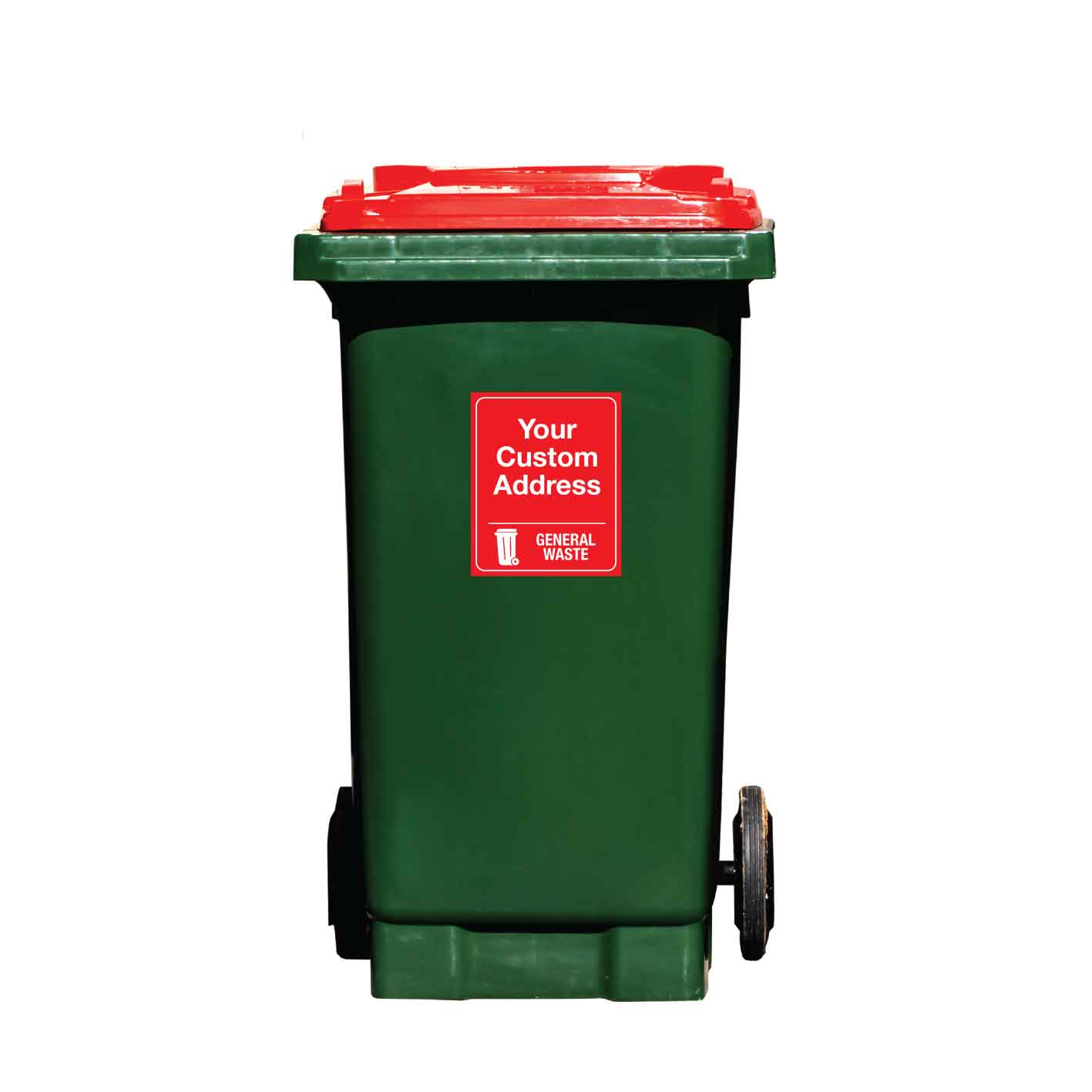 Custom Address & General Waste Wheelie Bin Stickers
