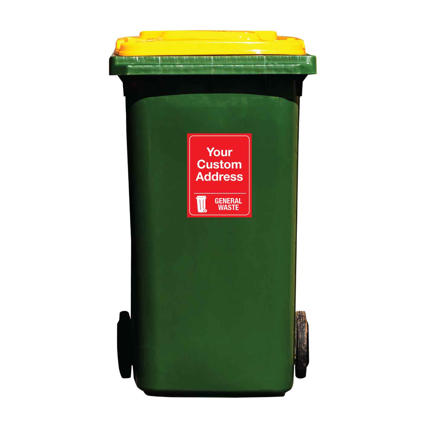 Custom Address & General Waste Wheelie Bin Stickers