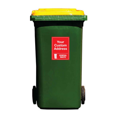 Custom Address & General Waste Wheelie Bin Stickers
