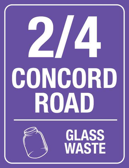 Custom Address & Glass Waste Wheelie Bin Stickers
