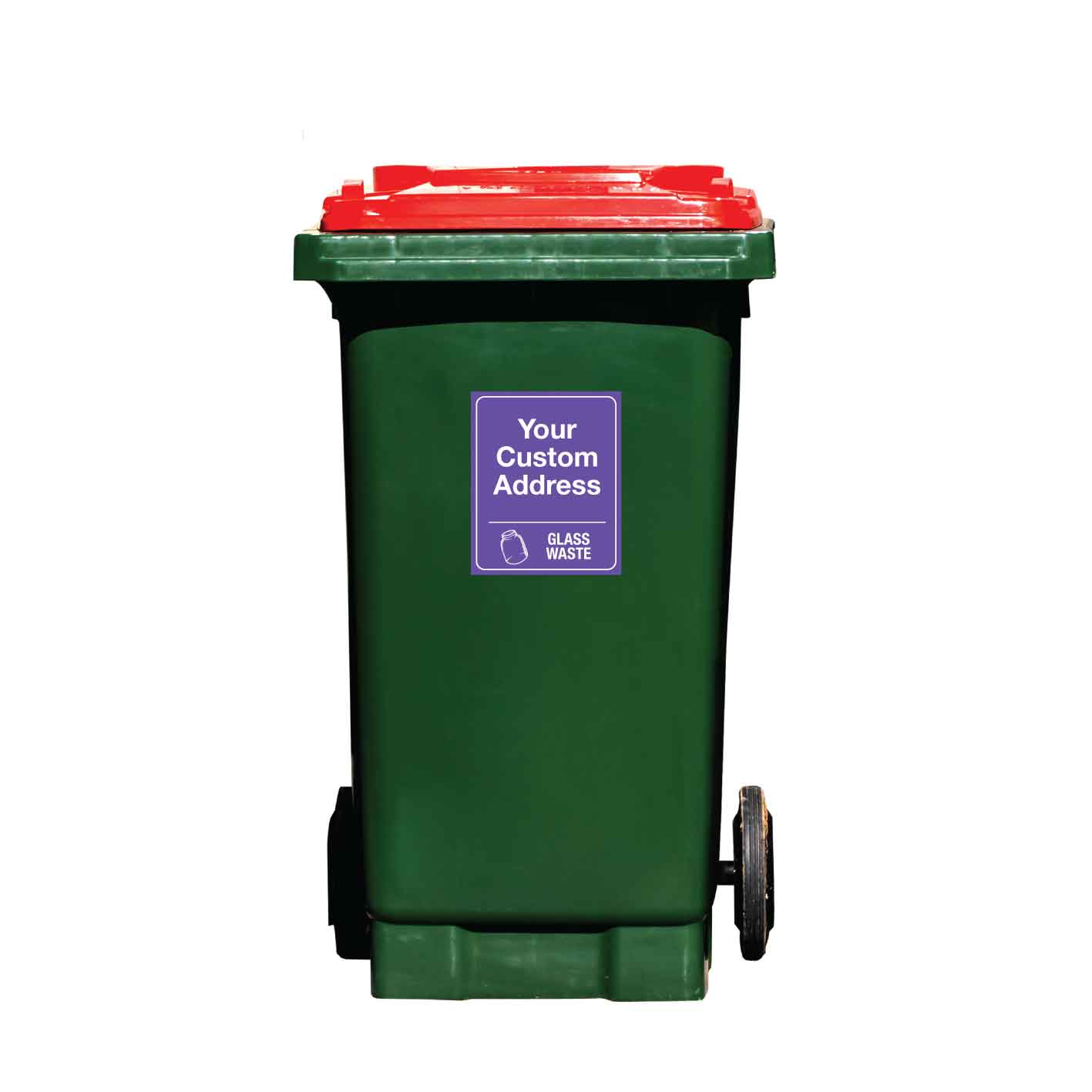 Custom Address & Glass Waste Wheelie Bin Stickers