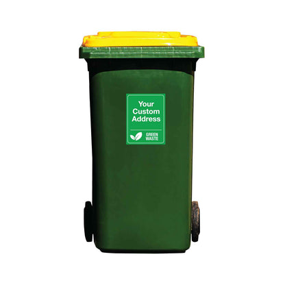 Custom Address & Green Waste Wheelie Bin Stickers