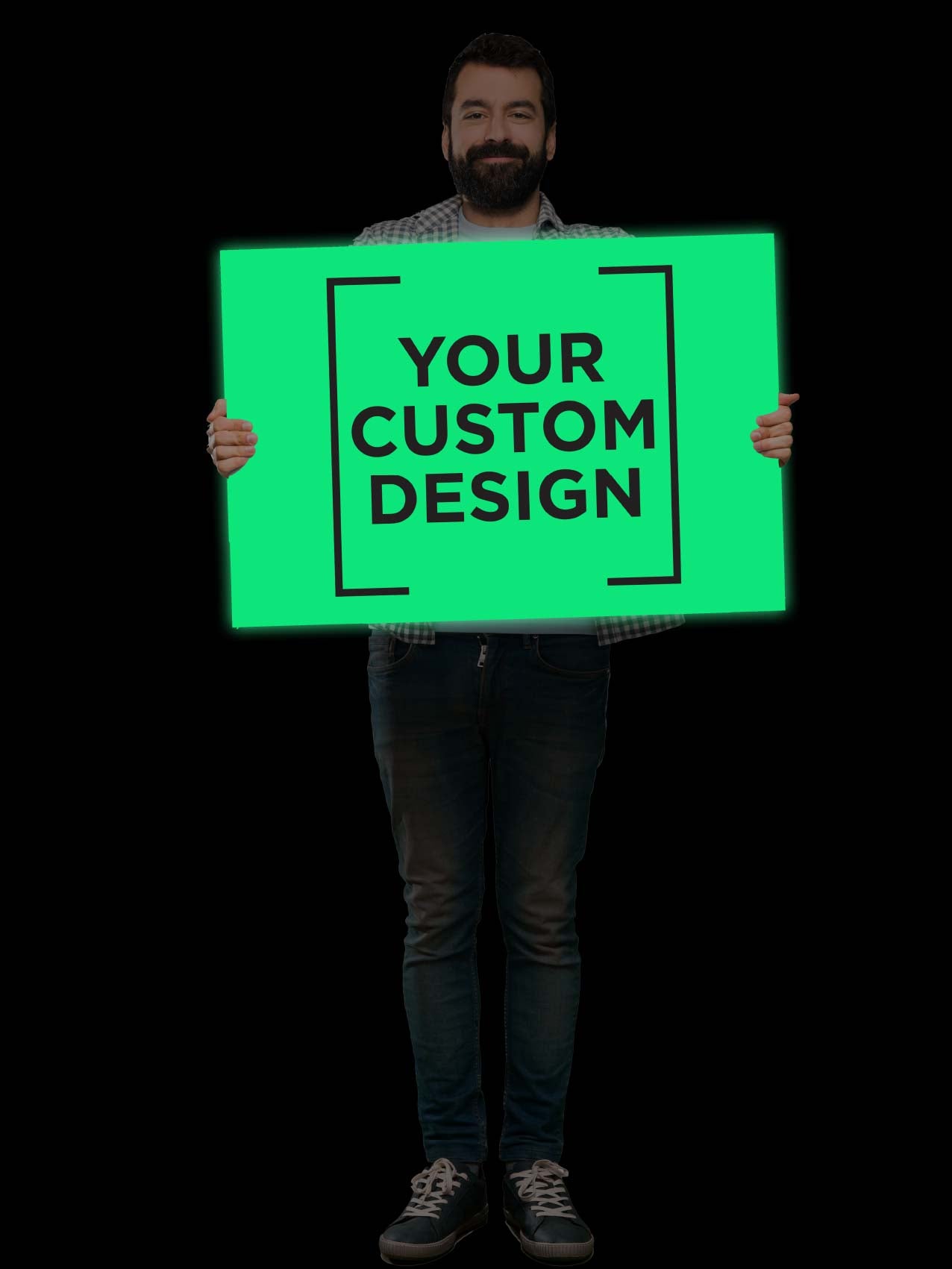 Glow In The Dark Custom Aluminium Composite Panel 450mm x 600mm