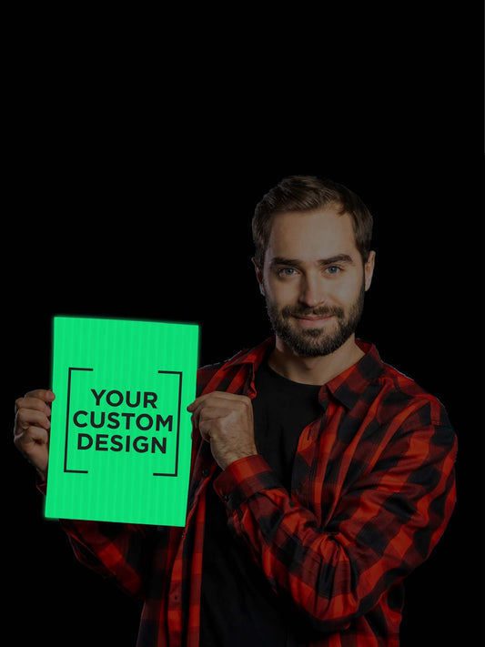 Glow In The Dark Custom Corflute 225mm x 300mm