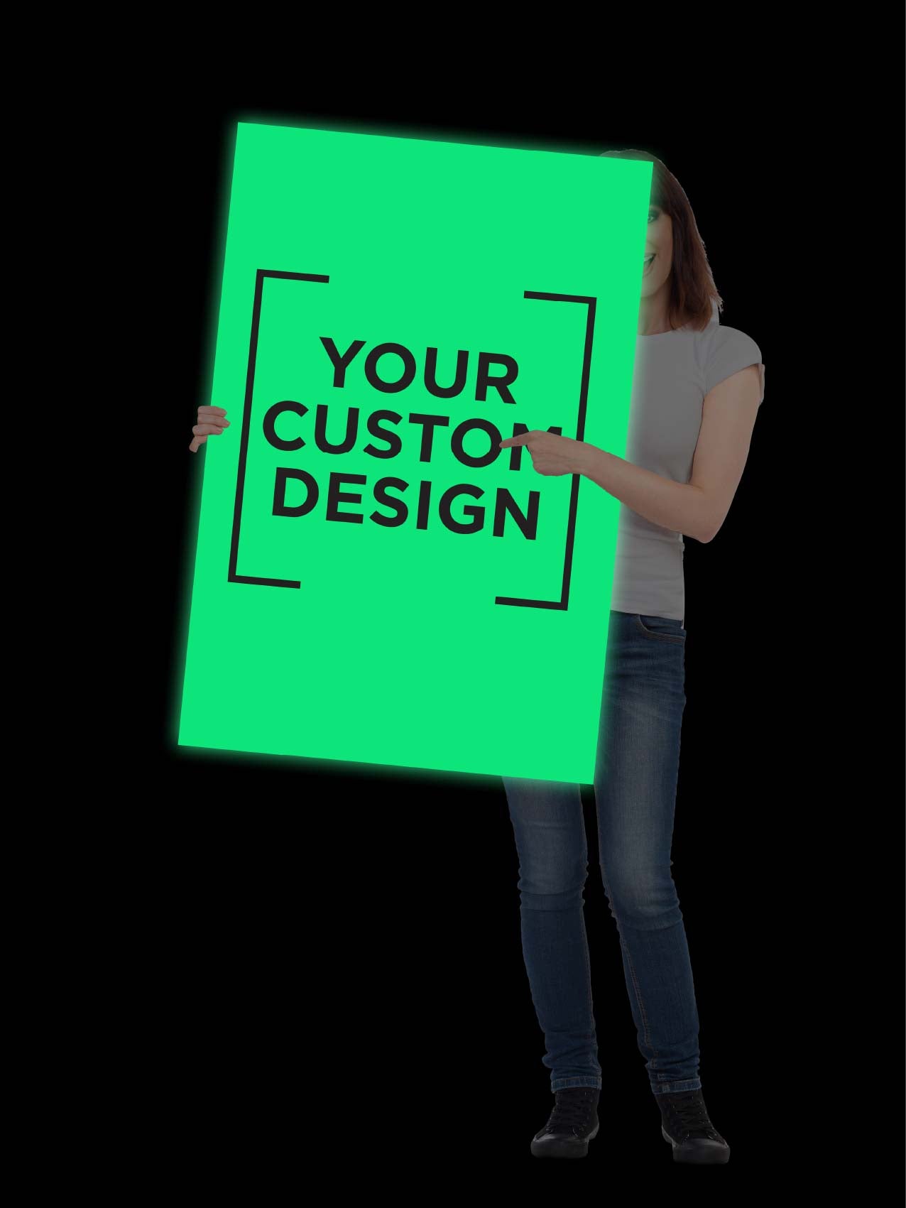 Glow In The Dark Custom Aluminium Composite Panel 600mm x 900mm