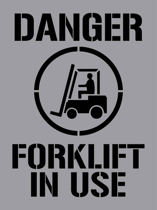 Danger Forklift In Use - Aluminium Composite Stencil