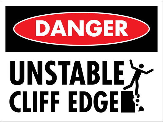 Danger Unstable Cliff Edge Icon