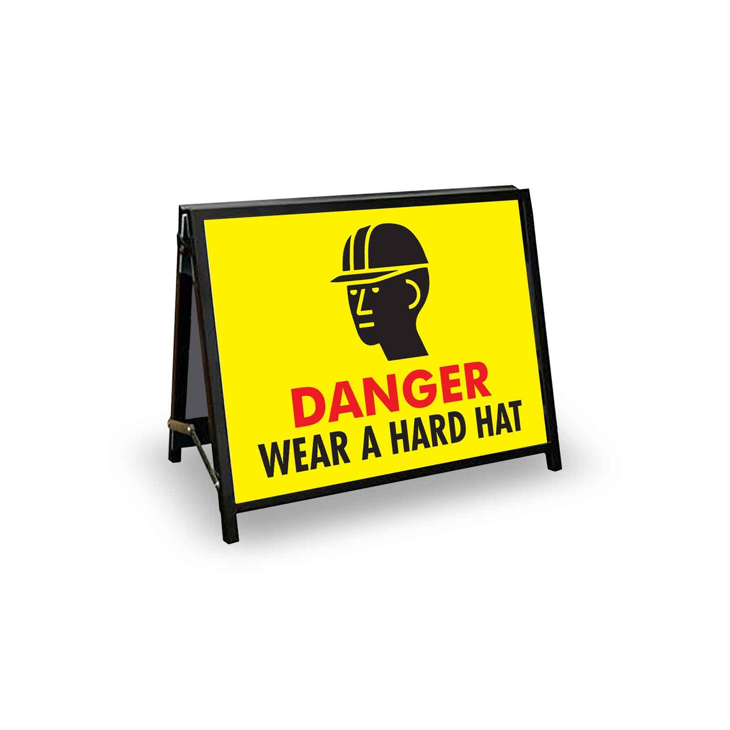 A-Frame Landscape Black - Danger Wear A Hard Hat Corflute Inserts