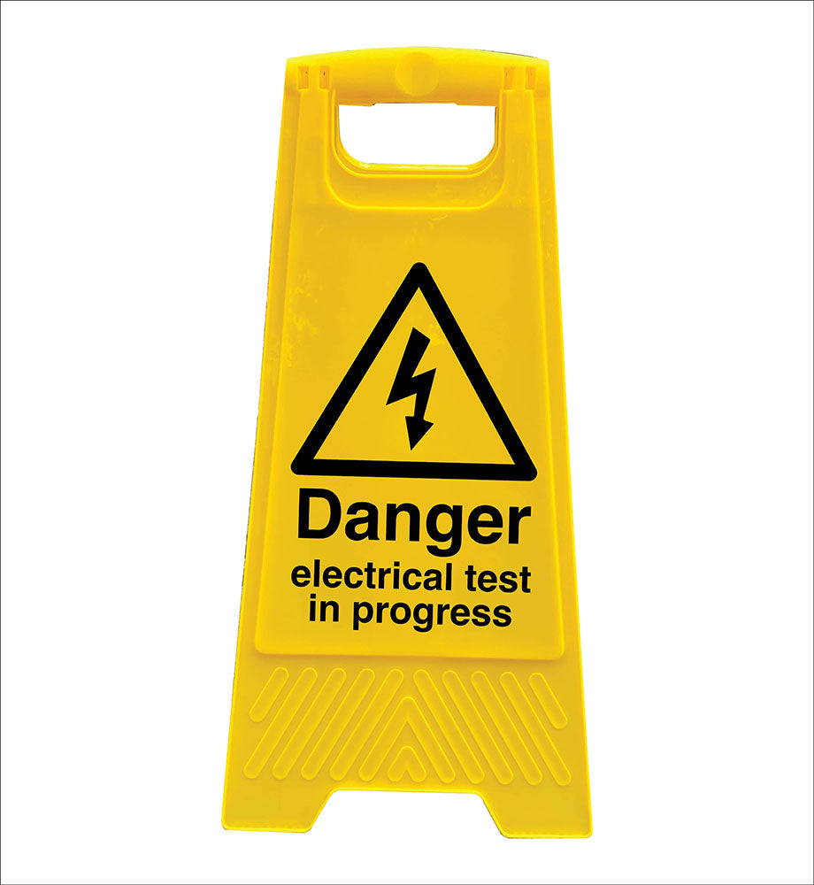 Yellow A-Frame - Danger Electrical Test In Progress – New Signs