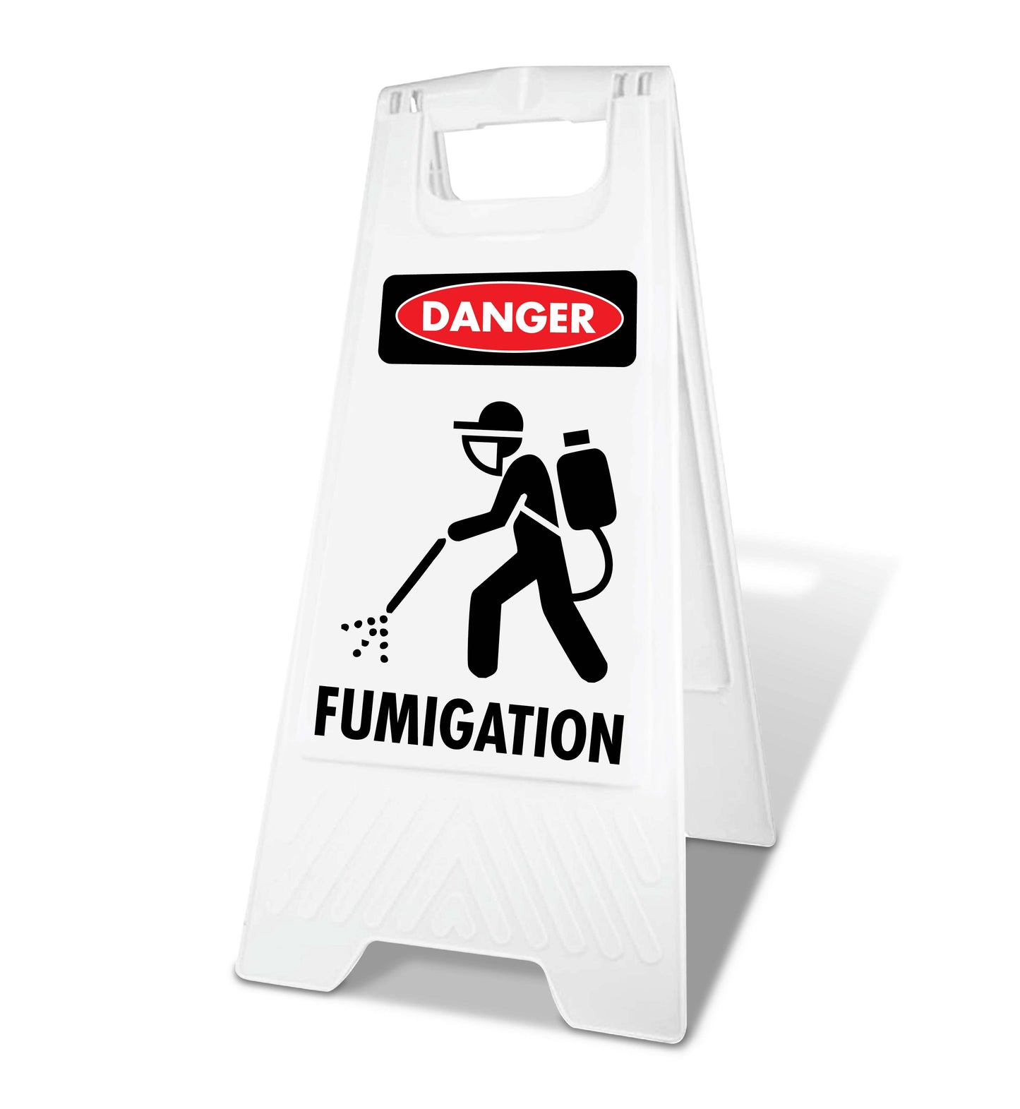 White A-Frame - Danger Fumigation