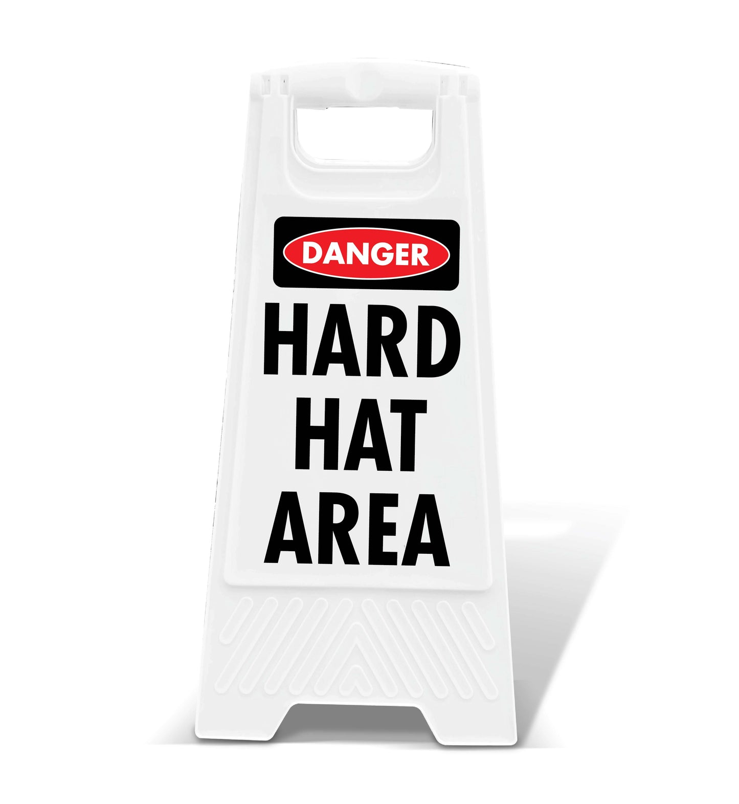 White A-Frame - Danger Hard Hat Area