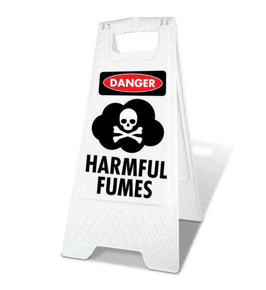 White A-Frame - Danger Harmful Fumes
