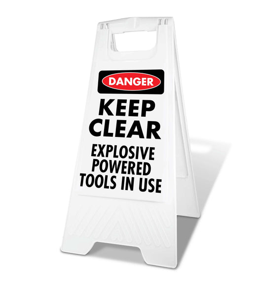 White A-Frame - Danger Keep Clear Tools