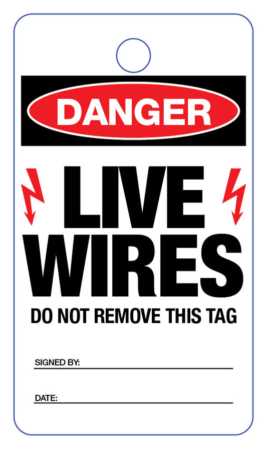 Danger Live Wires Lock Out Tag