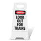 White A-Frame - Danger Look Out For Trains