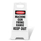 White A-Frame - Danger Machine Gun Firing Range Keep Out