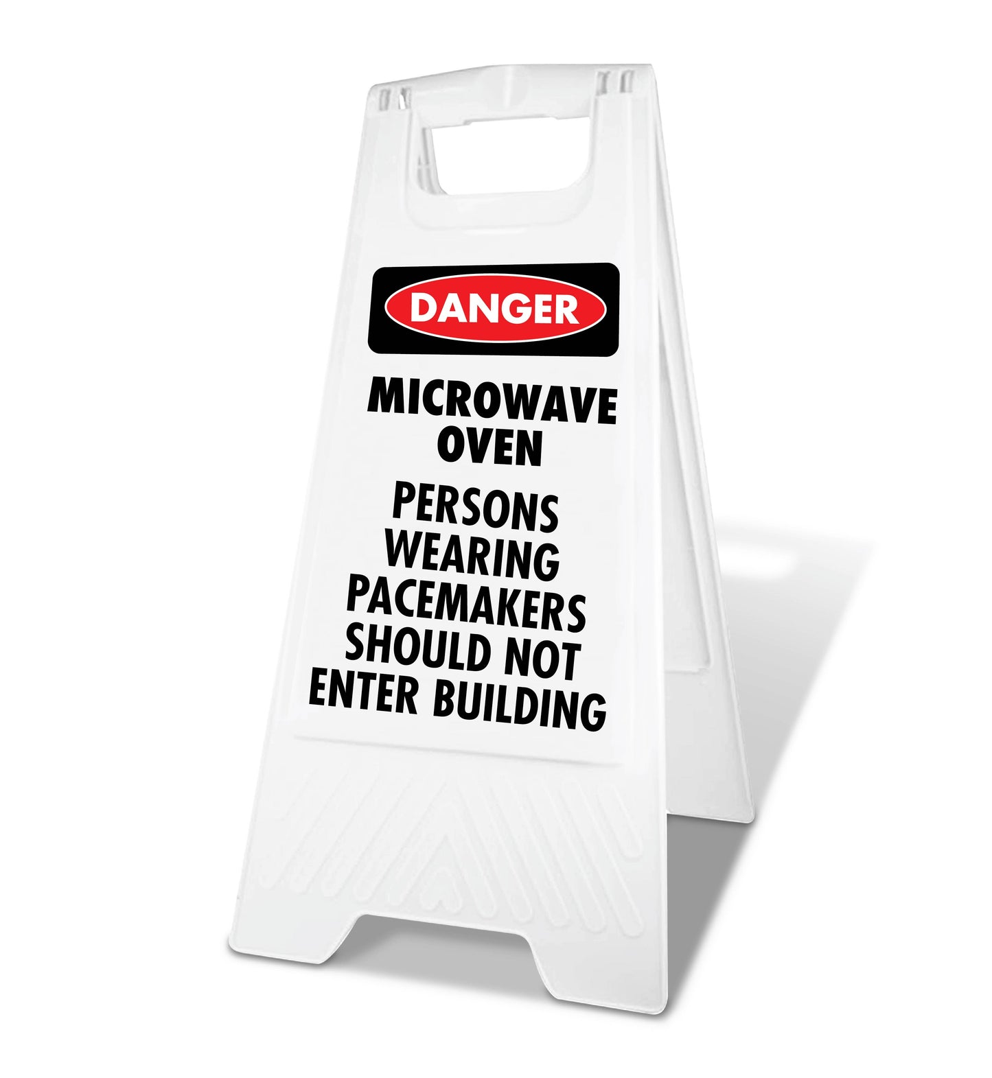 White A-Frame - Danger Microwave Oven