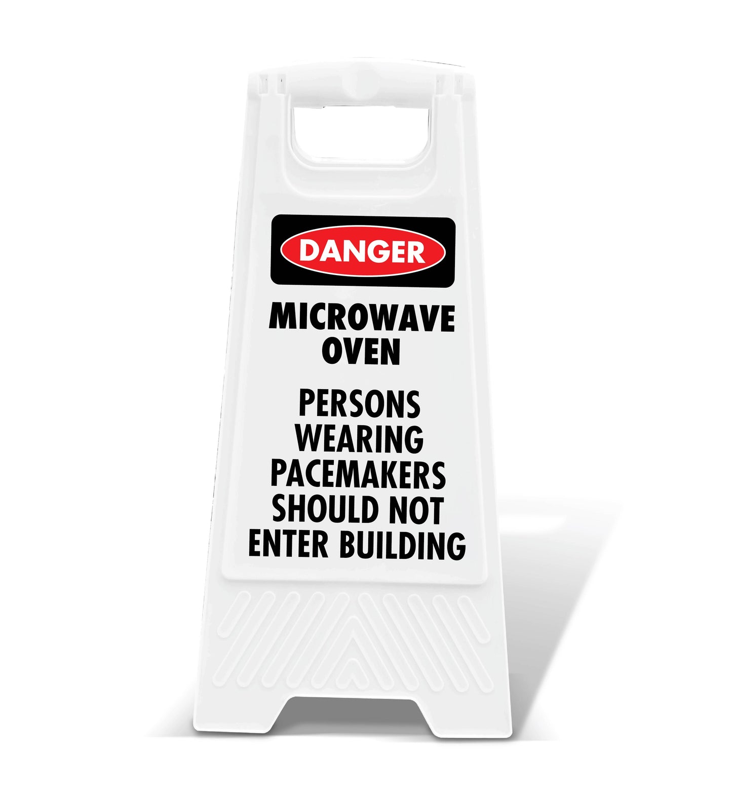 White A-Frame - Danger Microwave Oven