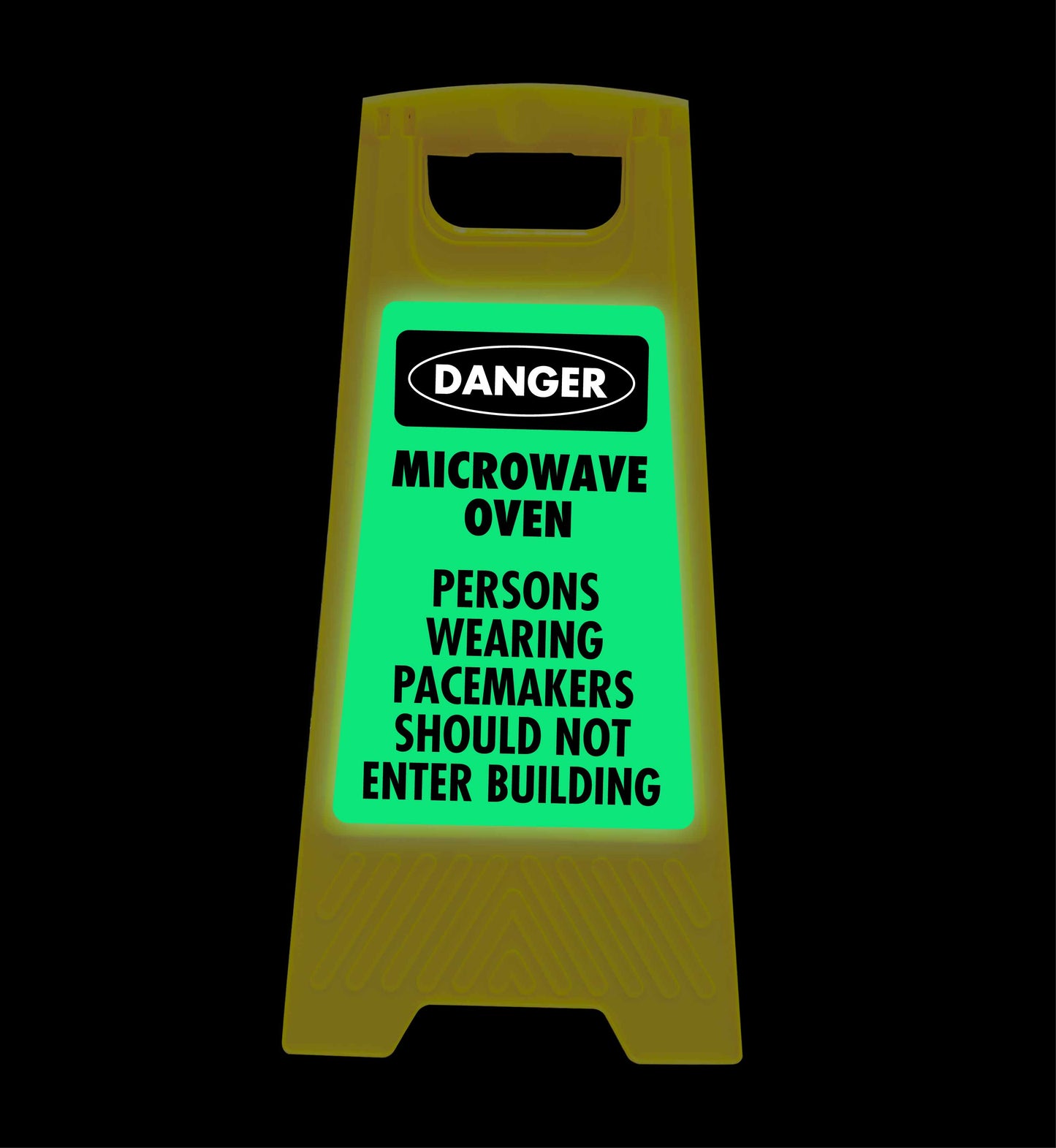 Glow In The Dark - Yellow A-Frame - Danger Microwave Oven