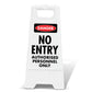 White A-Frame - Danger No Entry Authorised Personnel Only