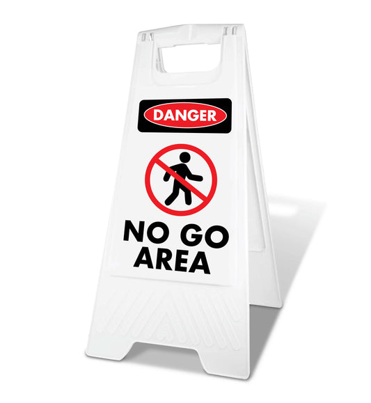 White A-Frame - Danger No Go Area