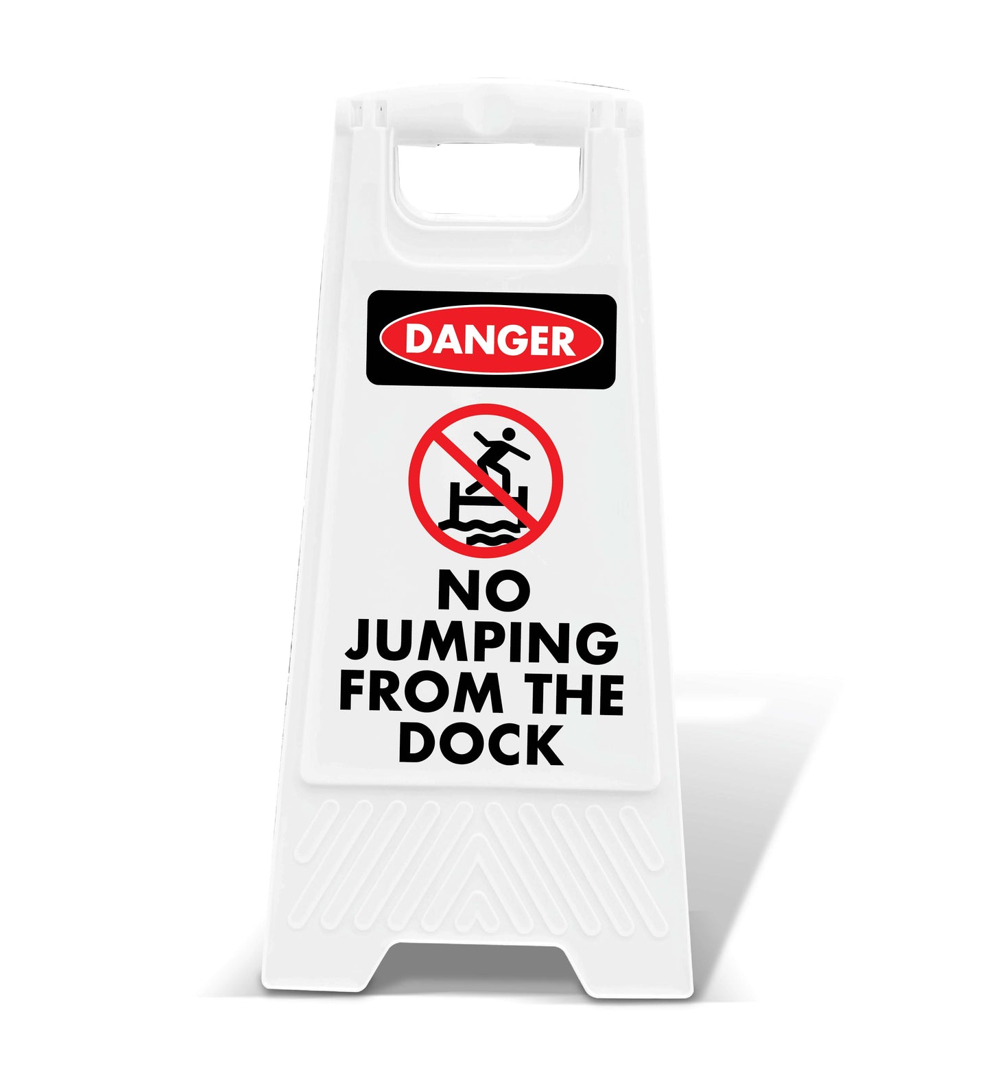 White A-Frame - Danger No Jumping From the Dock
