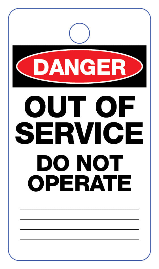 Danger Out Of Service Do Not Operate Lock Out Tag