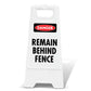 White A-Frame - Danger Remain Behind Fence