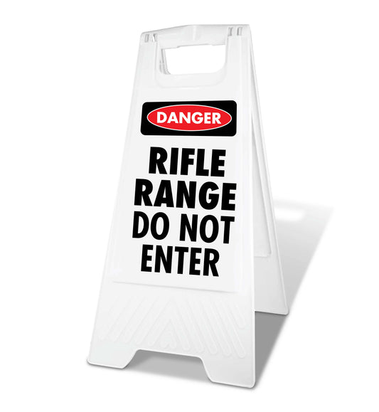 White A-Frame - Danger Rifle Range Do Not Enter