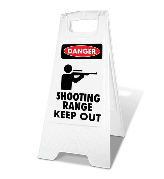 White A-Frame - Danger Shooting Range Keep Out
