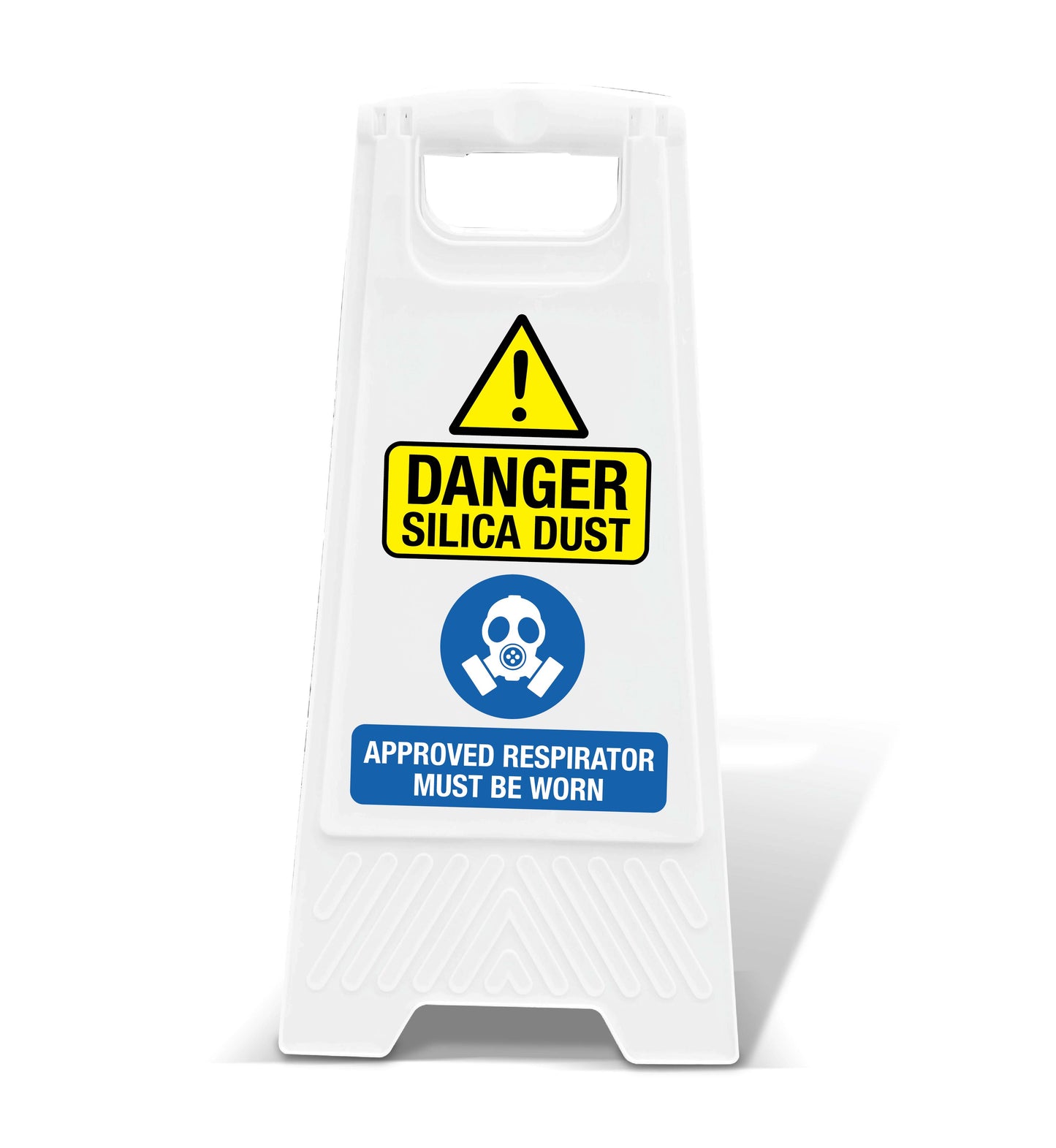 White A-Frame - Danger Silica Dust Approved Respirator