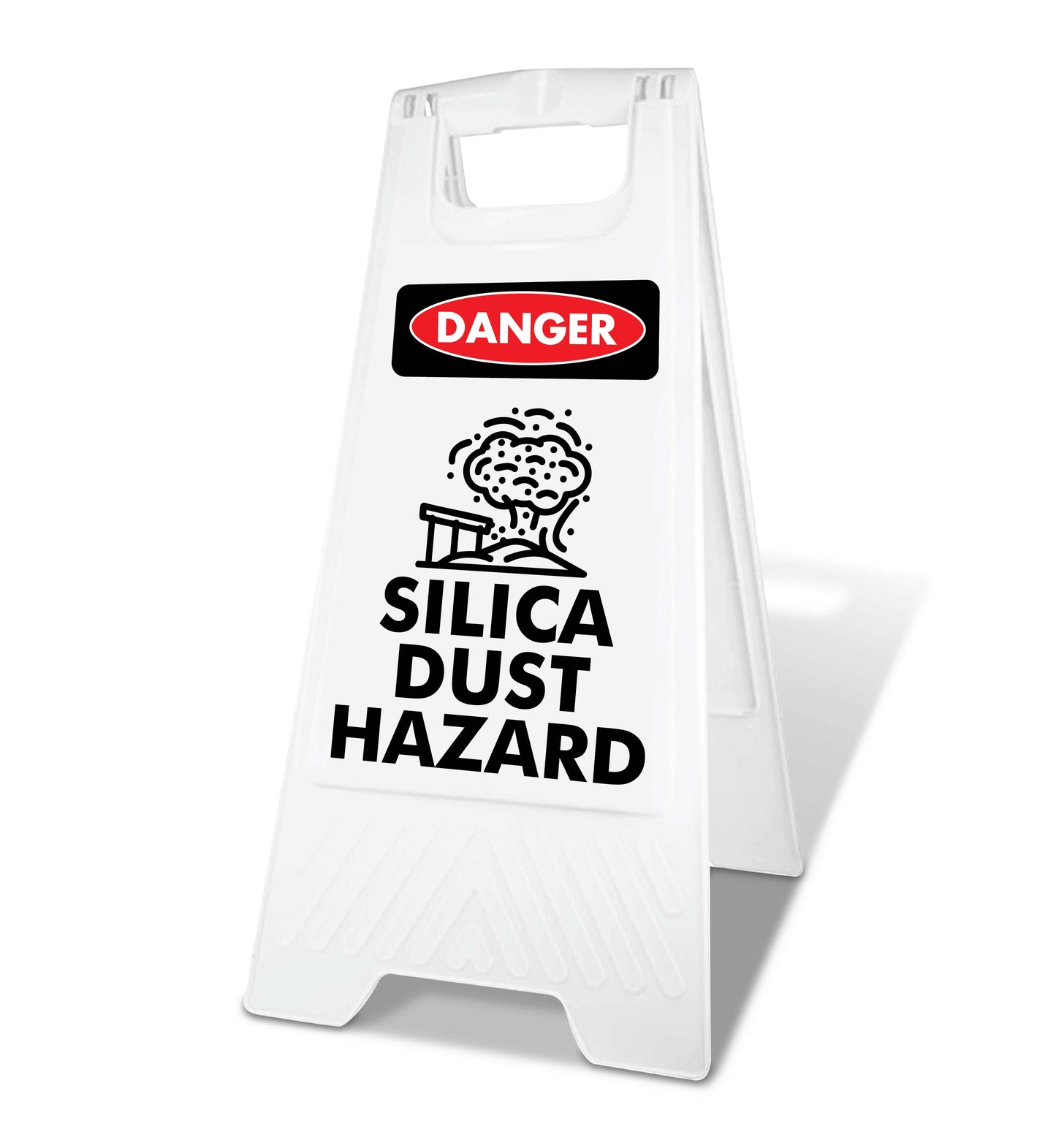 White A-Frame - Danger Silica Dust Hazard