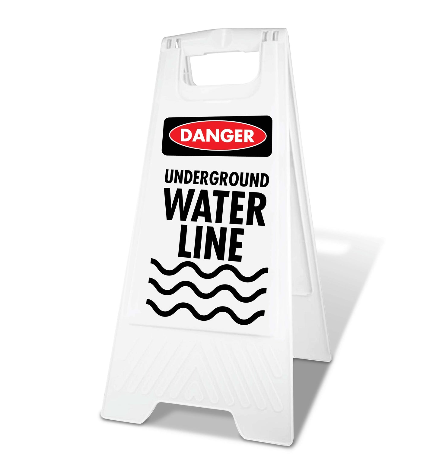 White A-Frame - Danger Underground Water Line