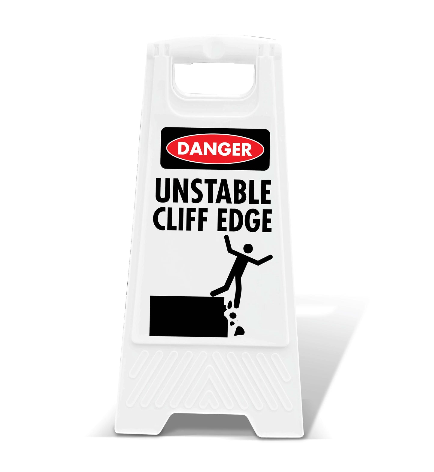 White A-Frame - Danger Unstable Cliff Edge