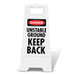 White A-Frame - Danger Unstable Ground Keep Back