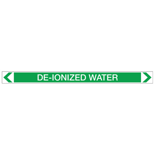 Water - De-Ionized Water - Pipe Marker Sticker